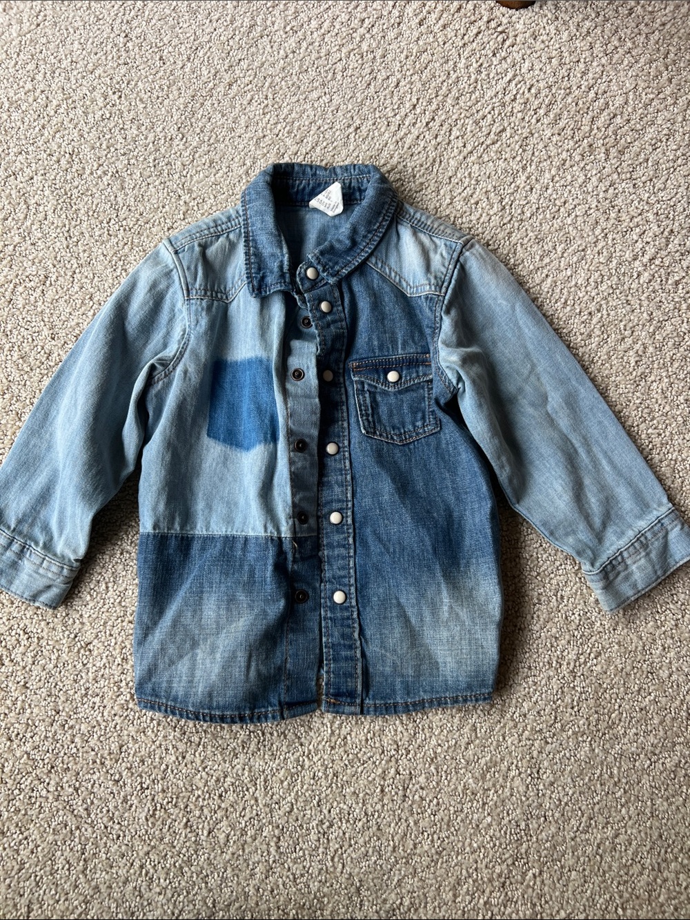 H&M Kids Patchwork Jean Jacket - Light & Dark Blue
